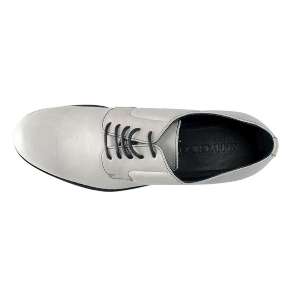Jimmy Choo Men\'s Leather Alaric Cloud Gray Oxfords